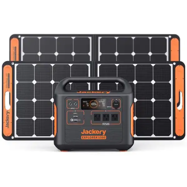 Portable solar power station with folding solar panels