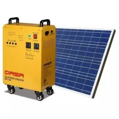Solar generator on a trolley with solar panel